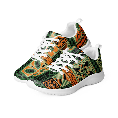 Green Tiki Squares Men’s athletic shoes