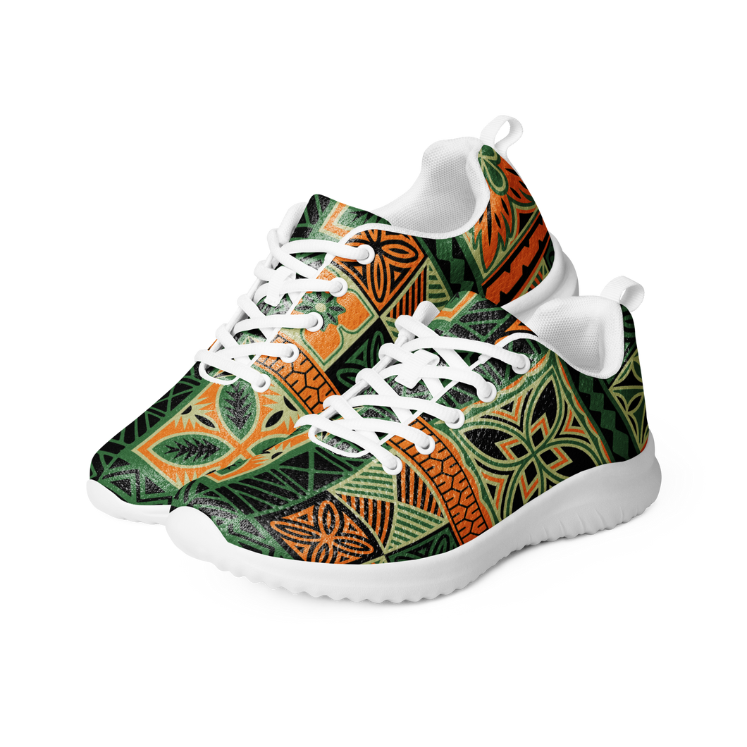 Green Tiki Squares Men’s athletic shoes