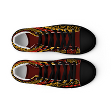 Load image into Gallery viewer, Warm Tiki Striped Men’s high top canvas shoes