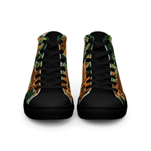 Load image into Gallery viewer, Green Tiki Squares Men’s high top canvas shoes