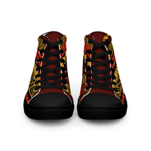 Load image into Gallery viewer, Warm Tiki Striped Men’s high top canvas shoes