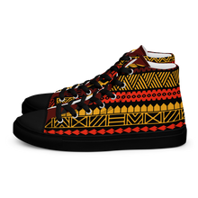 Load image into Gallery viewer, Warm Tiki Striped Men’s high top canvas shoes