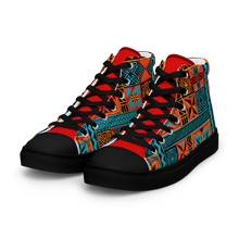 Load image into Gallery viewer, Beach Tiki Squares Men’s high top canvas shoes