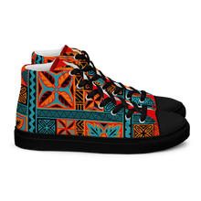 Load image into Gallery viewer, Beach Tiki Squares Men’s high top canvas shoes