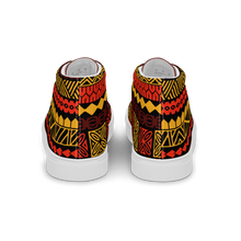 Load image into Gallery viewer, Warm Tiki Striped Men’s high top canvas shoes