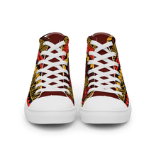 Load image into Gallery viewer, Warm Tiki Striped Men’s high top canvas shoes