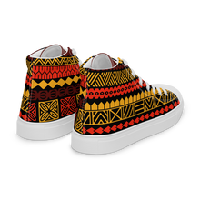 Load image into Gallery viewer, Warm Tiki Striped Men’s high top canvas shoes