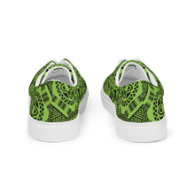 Load image into Gallery viewer, Green Tiki Tattoo Men’s lace-up canvas shoes