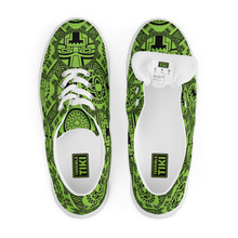 Load image into Gallery viewer, Green Tiki Tattoo Men’s lace-up canvas shoes