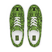 Load image into Gallery viewer, Green Tiki Tattoo Men’s lace-up canvas shoes