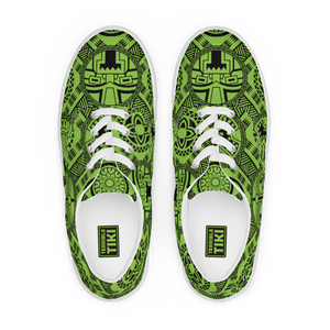 Green Tiki Tattoo Men’s lace-up canvas shoes