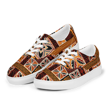 Load image into Gallery viewer, Tiki Squares Men’s lace-up canvas shoes