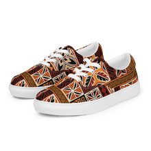 Load image into Gallery viewer, Tiki Squares Men’s lace-up canvas shoes