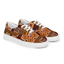 Load image into Gallery viewer, Tiki Squares Men’s lace-up canvas shoes