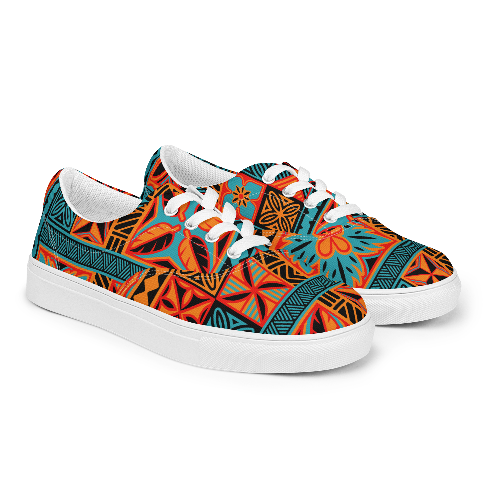 Beach Tiki Squares Men's lace-up canvas shoes – Terrible Tiki