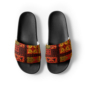 Fiery Tiki Squares Men’s slides