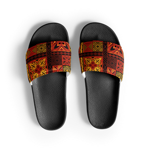 Fiery Tiki Squares Men’s slides