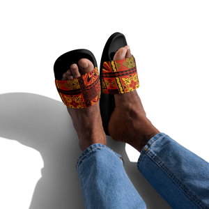 Fiery Tiki Squares Men’s slides