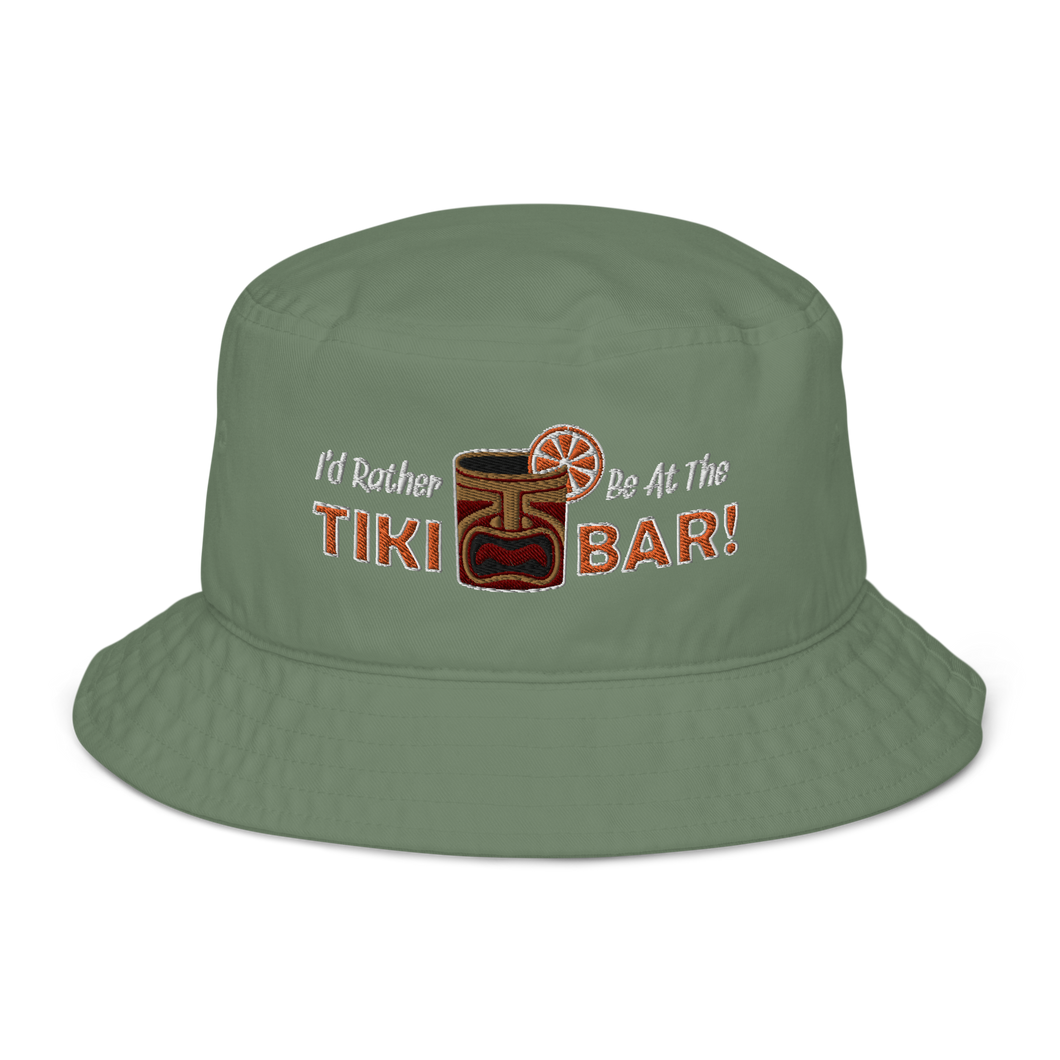 I'd Rather Be at the Tiki Bar Organic bucket hat