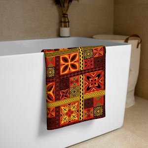 Fiery Tiki Squares Towel