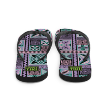 Load image into Gallery viewer, Purple Tiki Squares Flip-Flops