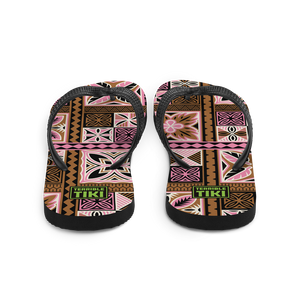 Neapolitan Tiki Squares Flip-Flops