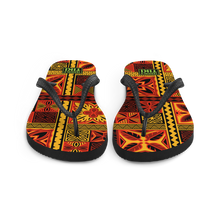 Load image into Gallery viewer, Fiery Tiki Squares Flip-Flops