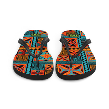 Load image into Gallery viewer, Beach Tiki Squares Flip-Flops