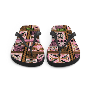 Neapolitan Tiki Squares Flip-Flops