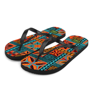 Beach Tiki Squares Flip-Flops