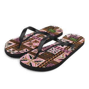 Neapolitan Tiki Squares Flip-Flops