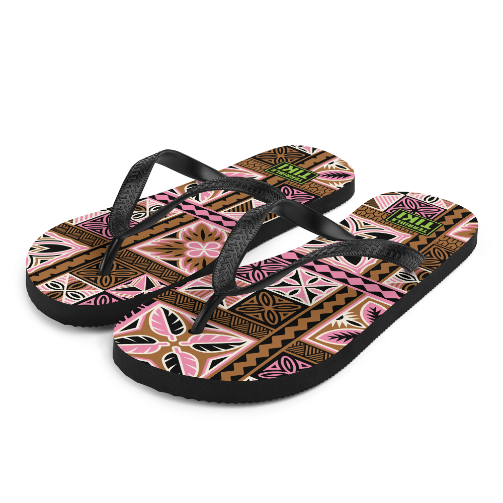 Neapolitan Tiki Squares Flip-Flops