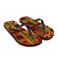 Load image into Gallery viewer, Fiery Tiki Squares Flip-Flops