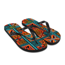 Load image into Gallery viewer, Beach Tiki Squares Flip-Flops