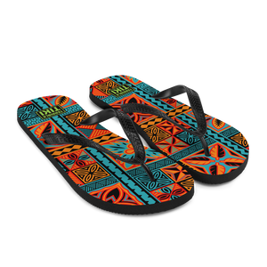 Beach Tiki Squares Flip-Flops