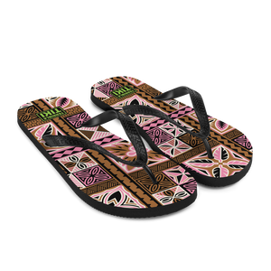 Neapolitan Tiki Squares Flip-Flops