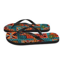 Load image into Gallery viewer, Beach Tiki Squares Flip-Flops