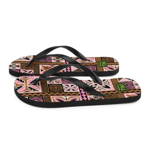 Neapolitan Tiki Squares Flip-Flops