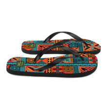 Load image into Gallery viewer, Beach Tiki Squares Flip-Flops