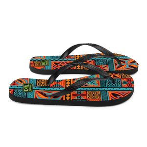 Beach Tiki Squares Flip-Flops