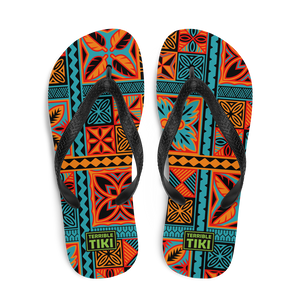 Beach Tiki Squares Flip-Flops