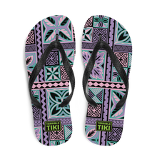 Load image into Gallery viewer, Purple Tiki Squares Flip-Flops