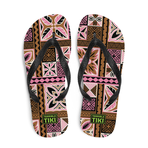 Neapolitan Tiki Squares Flip-Flops