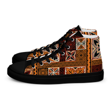 Load image into Gallery viewer, Tiki Squares Women’s high top canvas shoes