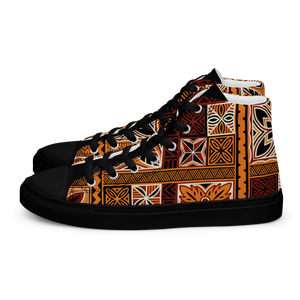 Tiki Squares Women’s high top canvas shoes