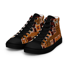 Load image into Gallery viewer, Tiki Squares Women’s high top canvas shoes