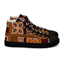 Load image into Gallery viewer, Tiki Squares Women’s high top canvas shoes