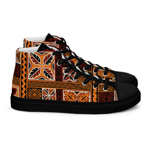 Tiki Squares Women’s high top canvas shoes