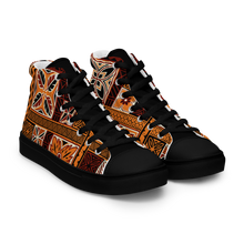 Load image into Gallery viewer, Tiki Squares Women’s high top canvas shoes