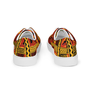 Fiery Tiki Squares Women’s lace-up canvas shoes